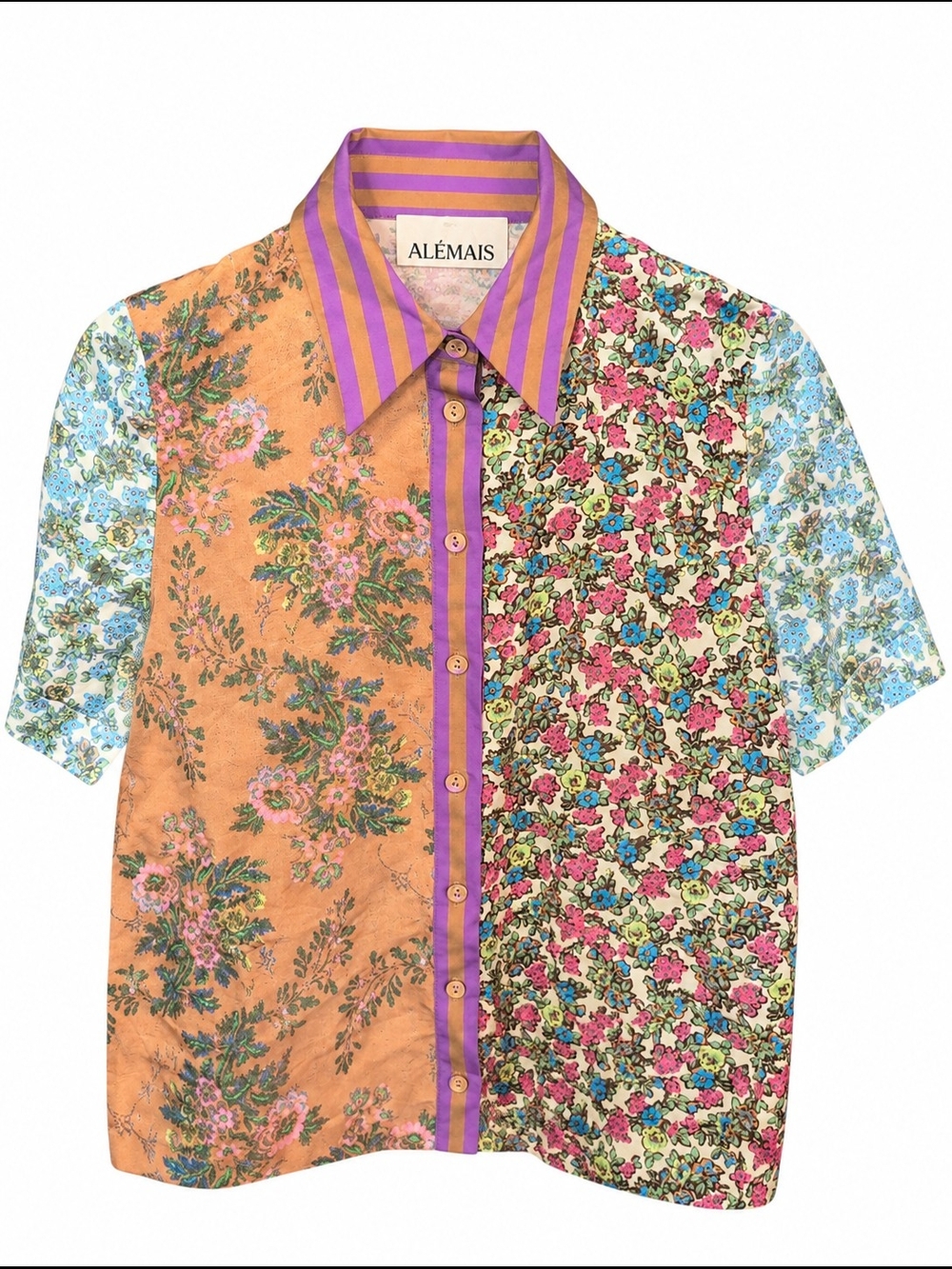 Alémais Multi-Print Short Sleeve Button-Down Shirt